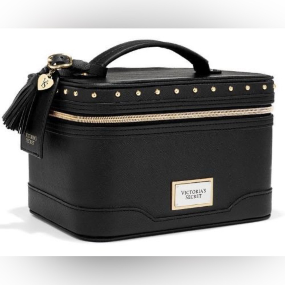 Victoria's Secret Black Travel Trunk Makeup Cosmetic Case